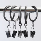 Curtains Hanging Iron Metal 35mm Curtain Rod Rings With Clips