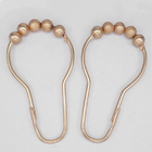 Polished Nickel Shower Curtain Ring Rust Resistant Metal Shower Curtain Hooks For Bathroom