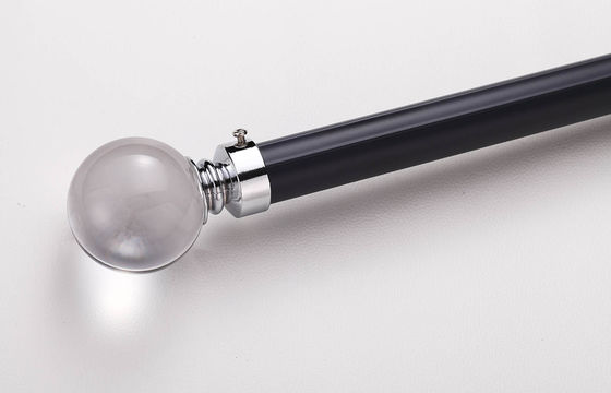 Good price aluminum material silent to slide curtain rod with crystal end cap online