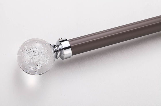 Good price Aluminum Material Grey Color Modern Design Fancy Curtain Rod With Crystal End Cap online