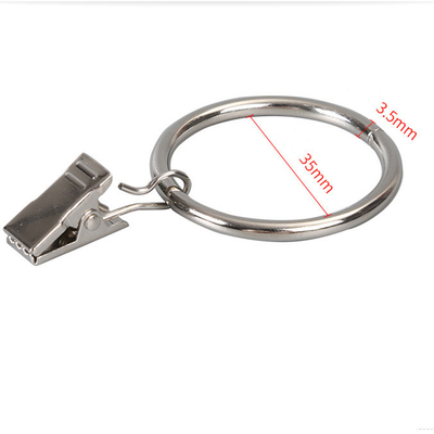 Polished Nickel Round Curtain Ring Stainless Steel Curtain Clip